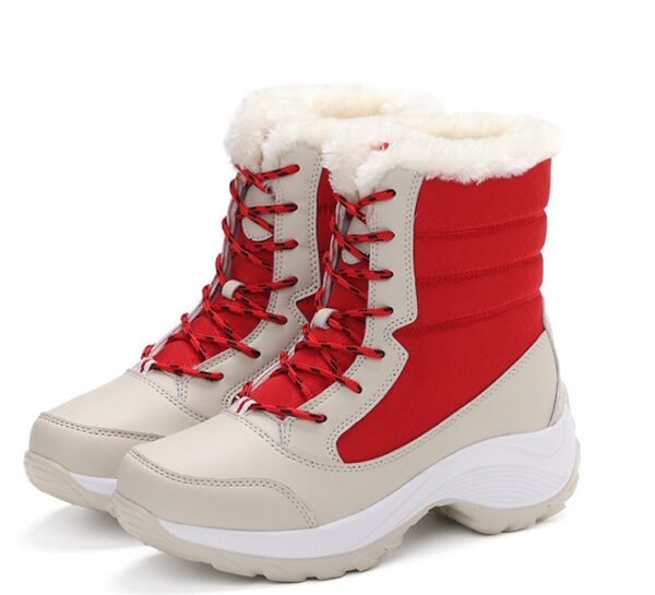 Snow Boots Female High To Help Waterproof Ladies Cotton Shoes Boots Plus Velvet Shoes - Image 3