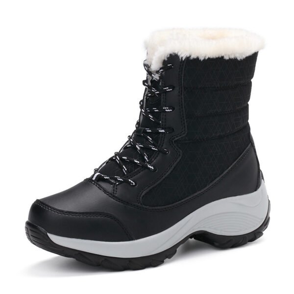 Snow Boots Female High To Help Waterproof Ladies Cotton Shoes Boots Plus Velvet Shoes - Image 6