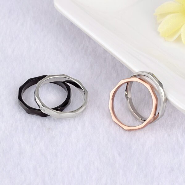 Personalized Titanium Steel Couple Rings - Image 4