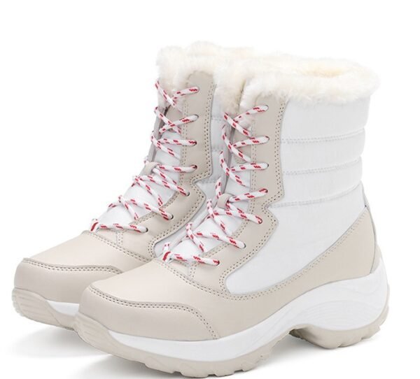 Snow Boots Female High To Help Waterproof Ladies Cotton Shoes Boots Plus Velvet Shoes - Image 2