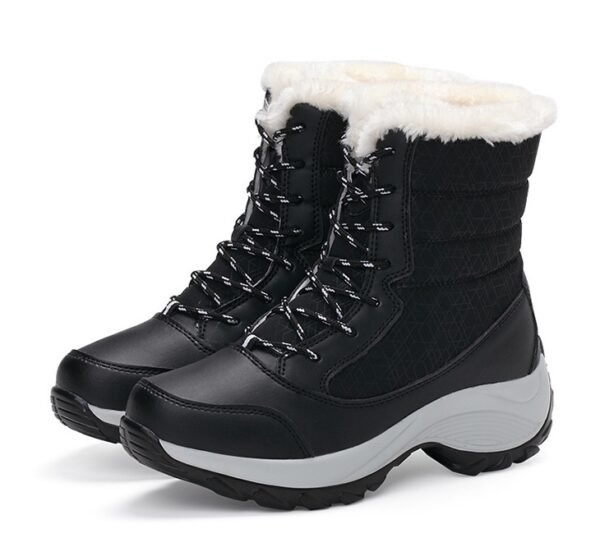 Snow Boots Female High To Help Waterproof Ladies Cotton Shoes Boots Plus Velvet Shoes - Image 7