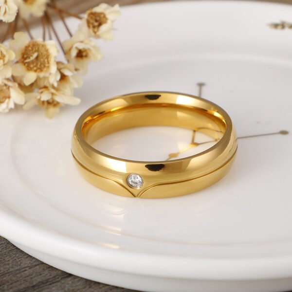 Fashion Stainless Steel Geometric Couple Rings - Image 5