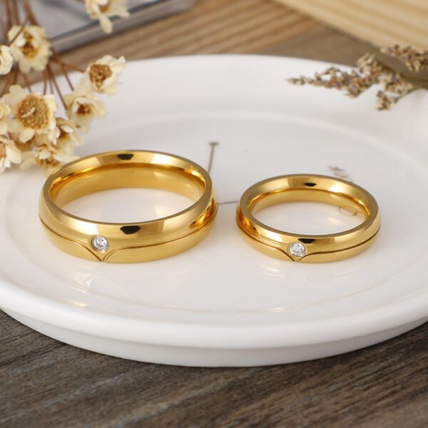 Fashion Stainless Steel Geometric Couple Rings