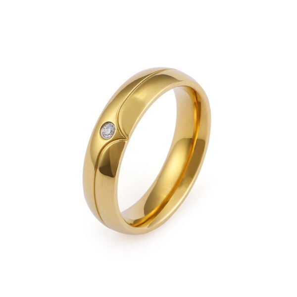 Fashion Stainless Steel Geometric Couple Rings - Image 2