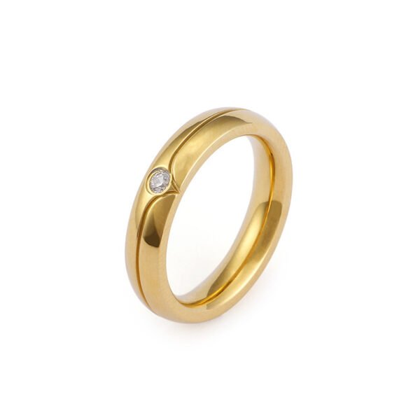 Fashion Stainless Steel Geometric Couple Rings - Image 4