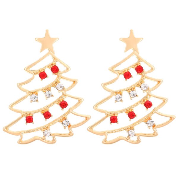 Colorful Zircon Christmas Tree Earrings - Festive Party Jewelry for Women - Image 7