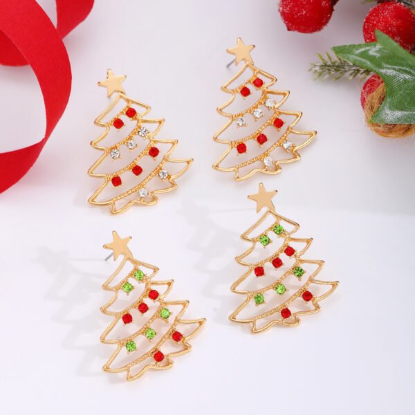 Colorful Zircon Christmas Tree Earrings - Festive Party Jewelry for Women - Image 5